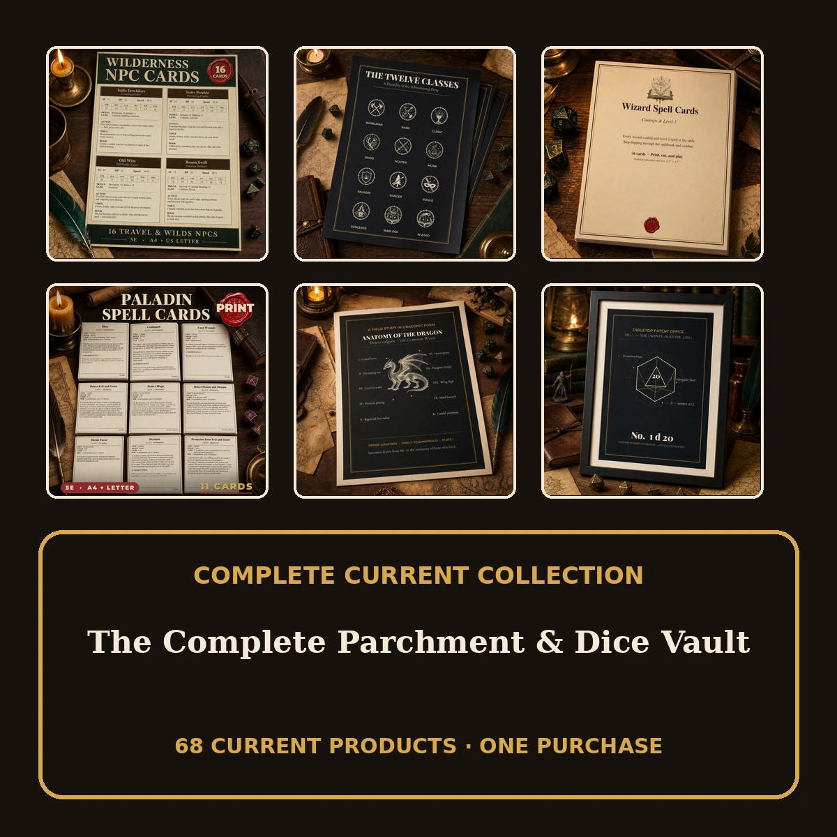 The Complete Parchment & Dice Vault — 68 D&D Printables