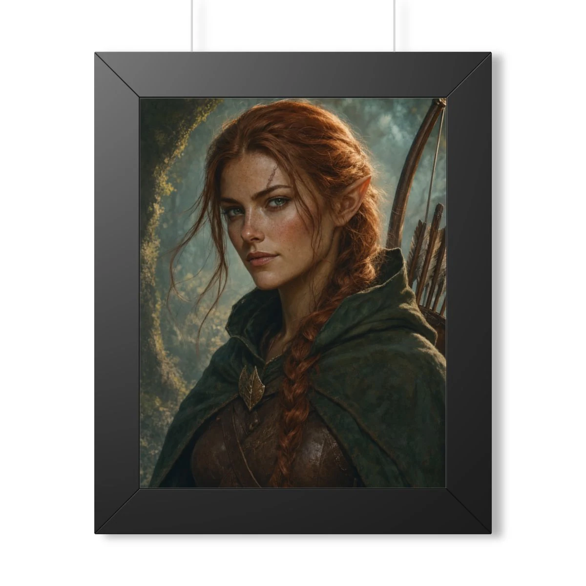 Custom D&D Character Portrait — Framed Print — Personalised 11×14 fantasy portrait in a black frame