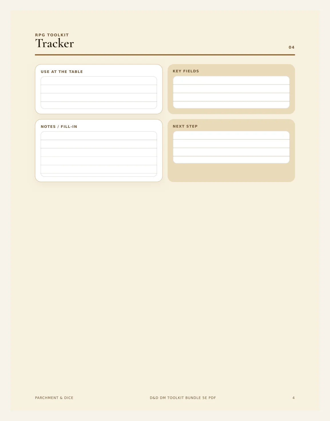 DnD DM Toolkit Bundle 5e Printable Pdf | Reference Pack Initiative Tracker Encounter Loot Log Npc Cards | New Dungeon Master Gift — Preview page 2