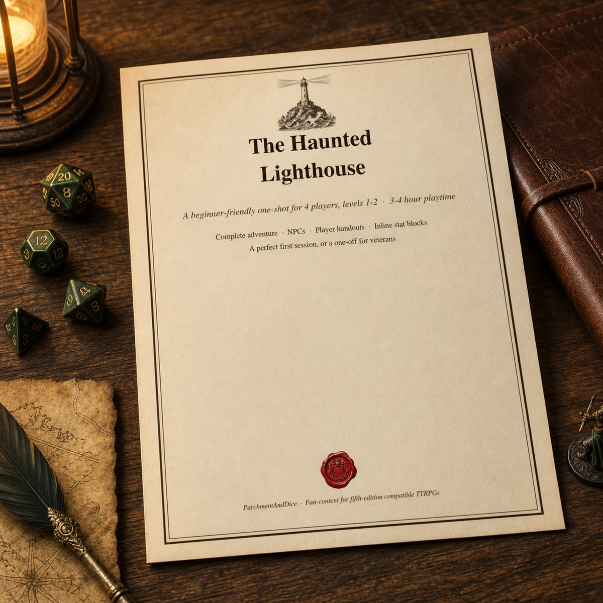 DnD One Shot Adventure 5e — The Haunted Lighthouse — Beginner-friendly one-shot, levels 1-2
