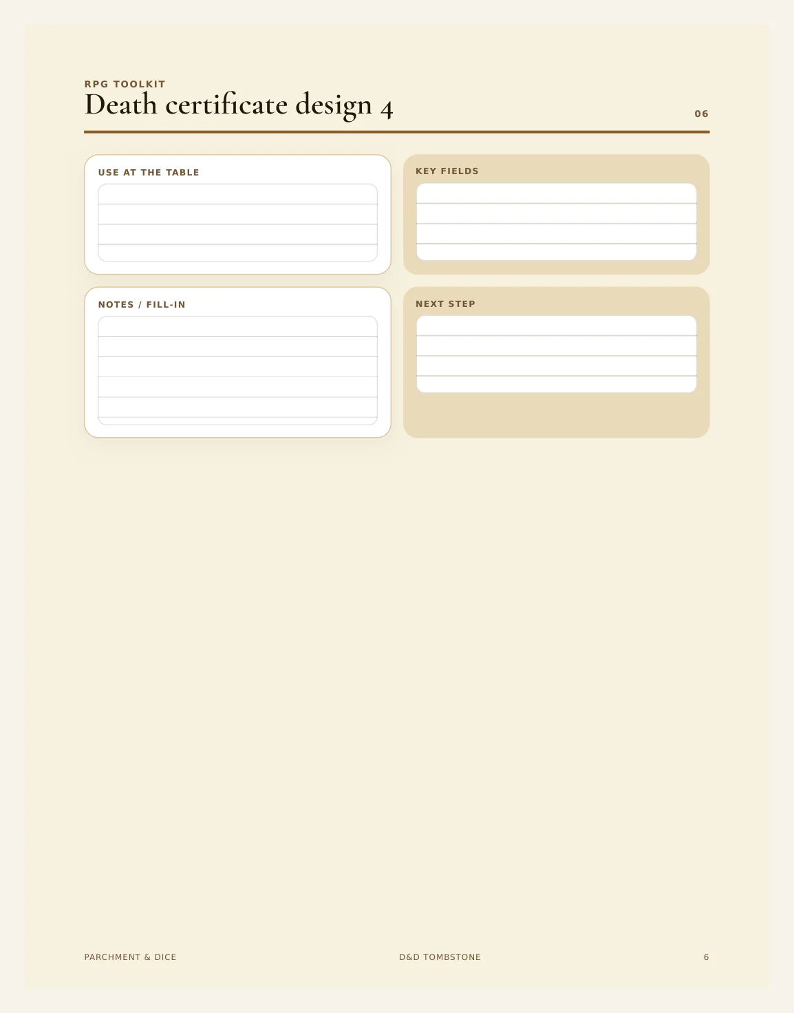 DnD Tombstone Printable — Preview page 2