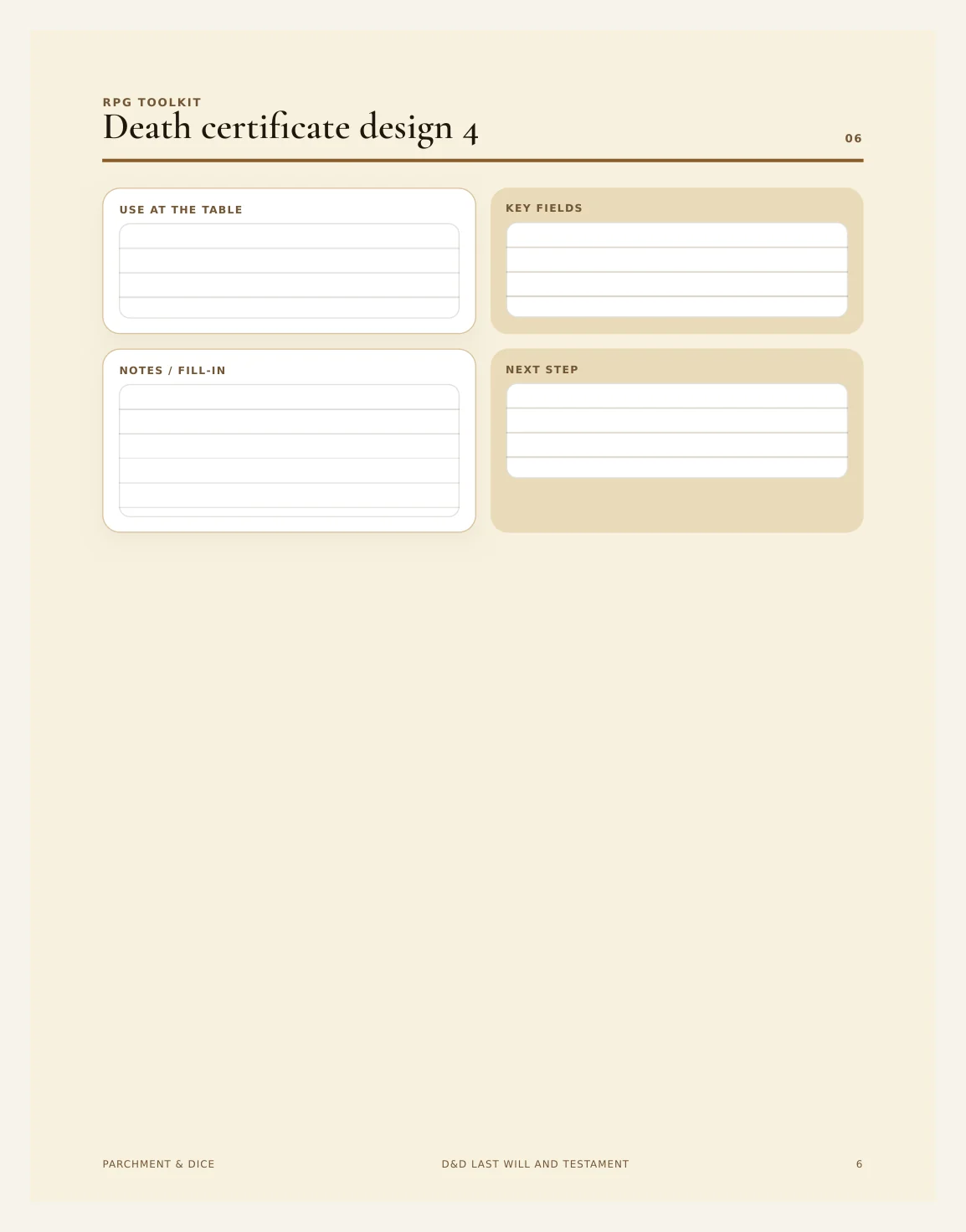 DnD Last Will and Testament Printable — Preview page 2
