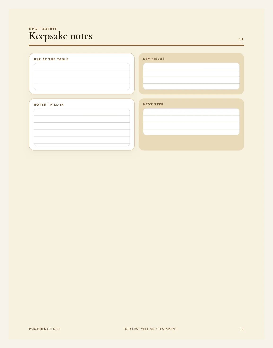 DnD Last Will and Testament Printable — Will Actual Buyer Preview 3